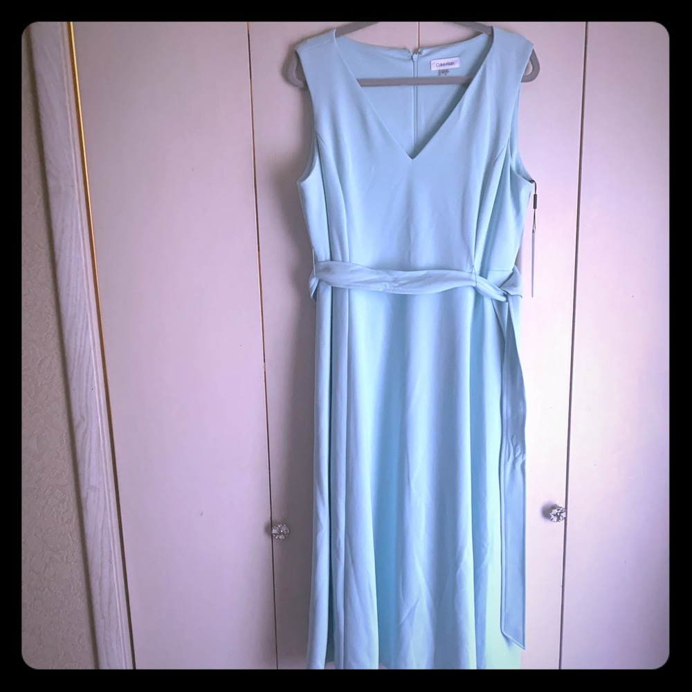 Calvin Klein Belted Dress With Pockets